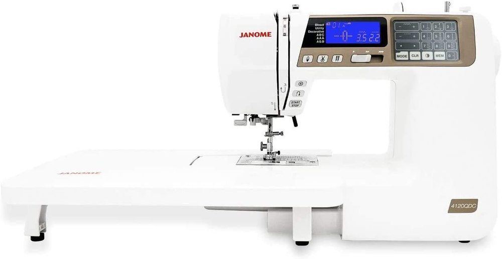 janome 4120qdc computerized sewing machine isolated on white background