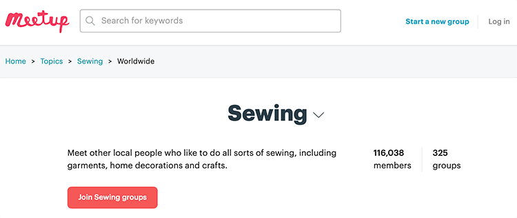 Sewing meetup groups