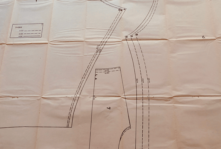 Sewing patterns on paper